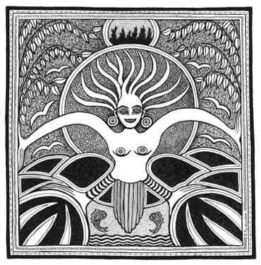 Bird Woman by the Creek by Liz Parkinson