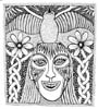 Woman with Bird & Flowers by Liz Parkinson